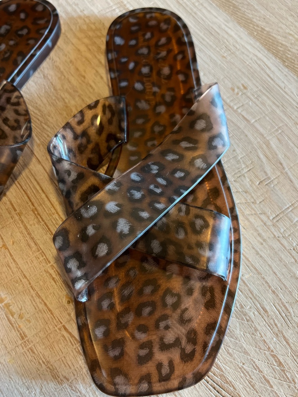 Anthropologie Matisse Leopard Print Jelly Slide Sandals - size 9 NWOT - Picture 5 of 5